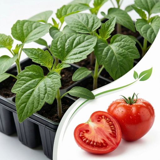 Poza cu Răsaduri de roșie inima de bou roșu