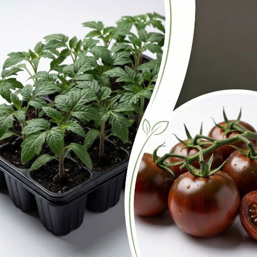 Poza cu Răsaduri profesionale de roșii negre Sacher F1