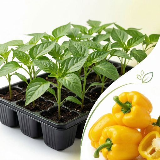 Poza cu Răsaduri profesionale de ardei gras galben Cecilia F1