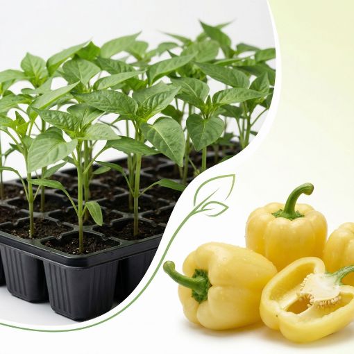 Poza cu Răsaduri profesionale de ardei gras galben Daciana F1