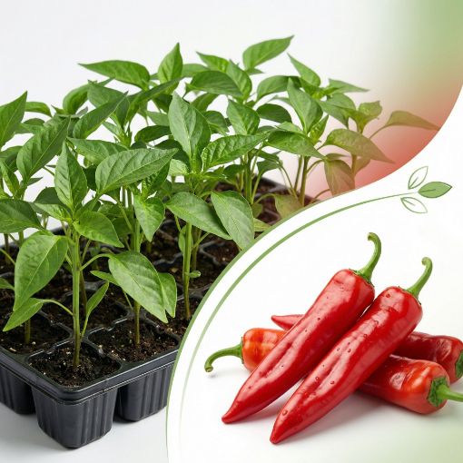 Poza cu Răsaduri profesionale de ardei roșu lung Napoca F1