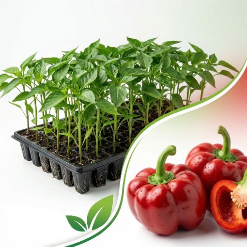 Poza cu Răsaduri profesionale de gogoșar Bihar F1 în alveole de 70